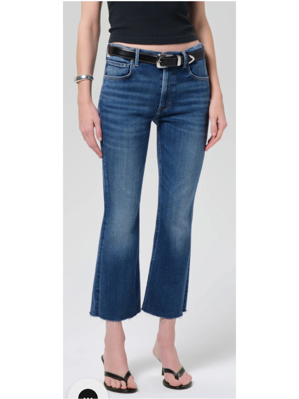 Citizens of Humanity Isola Mid Rise Cropped Bootcut Jeans Size 26 Medium Wash